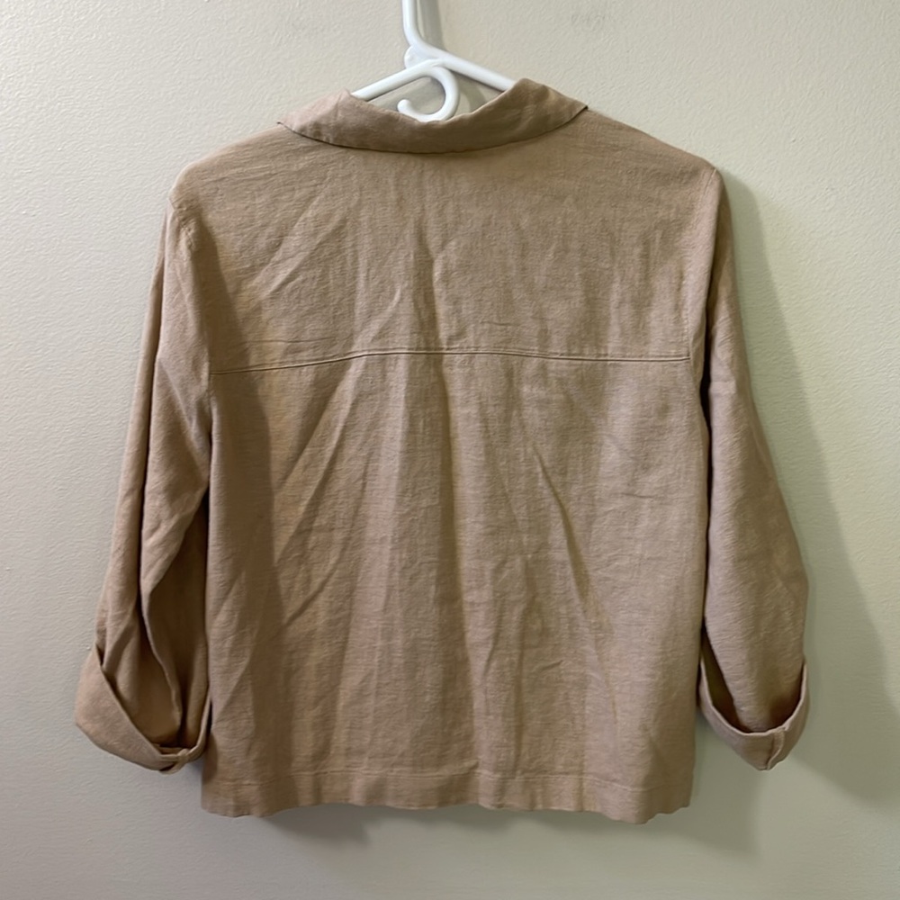 Michael Kors Linen Blend 3/4 Cuff Sleeve Blouse Sz S - Picture 6 of 12